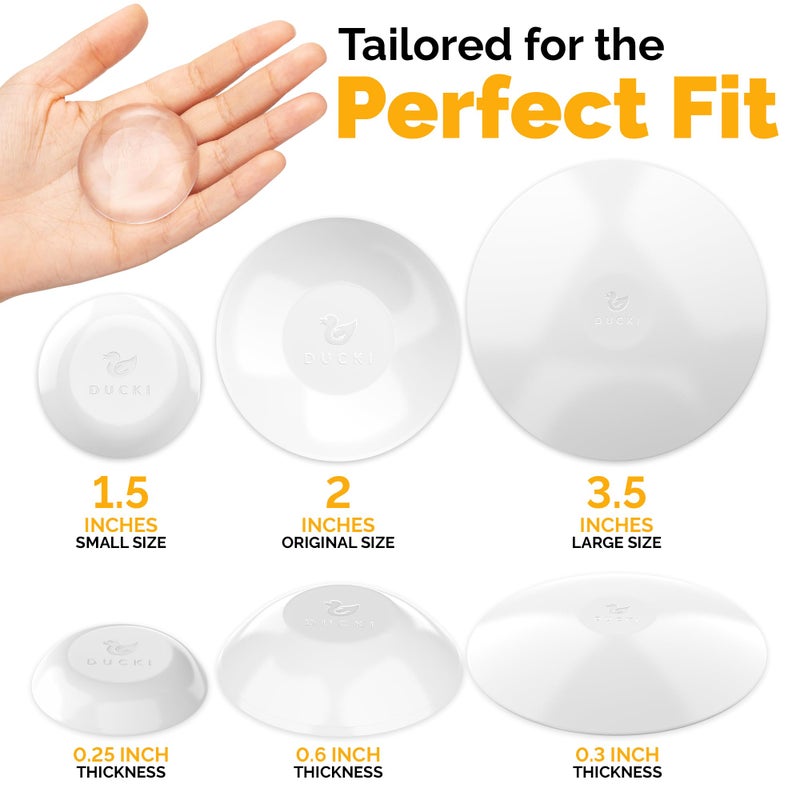 Ducki Wall Protectors -4 Pack White- Self Adhesive, Reusable Solution for Stopping Wall Damage & Noise from Doors, Refrigerators & More in Your Home or Office - Durable, Shock Absorbent & Discreet - Image 2